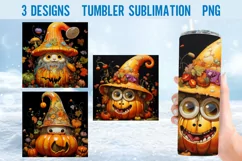 Pumpkin Halloween Tumbler Wrap Sublimation Design |Tumbler W Product Image 1