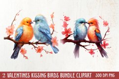 Breeds of Valentine Kissing Birds, Valentine's Day Clipart Product Image 1