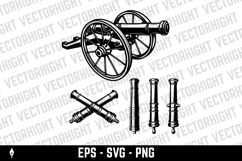 Illustration of ancient cannon. Design element for logo Product Image 1