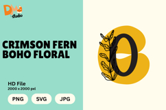 Crimson Fern Boho Floral Monogram Product Image 1
