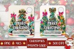 Christmas Tree Money Card, Leopard Christmas Bow Gift Card Product Image 1
