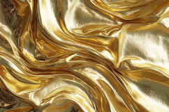 Shiny gold fabric with smooth flowing folds and creases Product Image 1