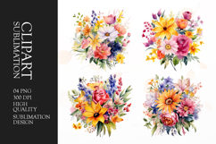 Watercolor Spring flower clipart PNG Product Image 1