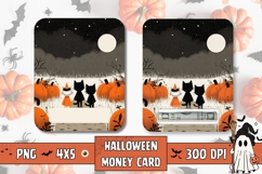 Cartoon Halloween Cats Money Card, Printable Halloween Card Product Image 1