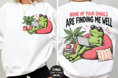 Funny Frog Front Back Shirt PNG, Work From Home Frog Front B Product Image 1