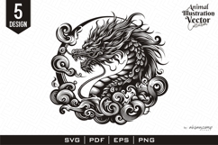 Fierce Oriental Dragon Head in Smoke Product Image 1