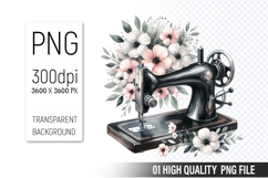 Vintage Sewing Machine Clipart PNG Bundle, High Quality PNG Product Image 2