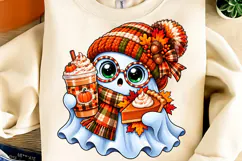 Cute Ghost Thanksgiving PNG, Trendy Preppy Thanksgiving PNG Product Image 2