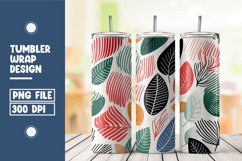 Abstract Shapes And Leaves Tumbler Wrap Sublimation Product Image 1