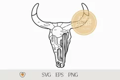 Cow skull desert #3 svg, Bull skull svg, Desert svg, png Product Image 1