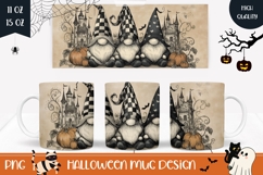 Halloween Gnomes Mug Wrap, Halloween Pumpkins Mug PNG Product Image 1