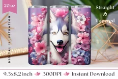 Husky Tumbler Wrap, Husky Sublimation Tumbler Template Product Image 1