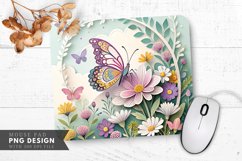 Butterfly Blossom Delight Mouse Pad PNG Design Product Image 1