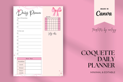 Coquette Daily Planner Template Aesthetic Pink Editable Product Image 1