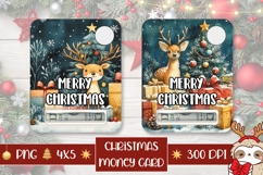 Watercolor Christmas Deer Money Card, Christmas Gift Card Product Image 1