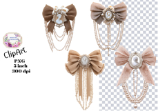 Cameo, Pearls, Ephemera, PNG, Junk Journal, clipart Product Image 1