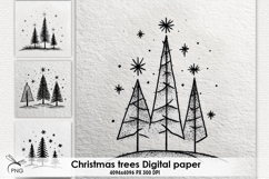 Christmas trees digital paper, background clipart Product Image 1