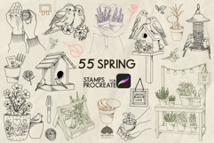 Spring Garden Procreate Stamp Brushes Product Image 1