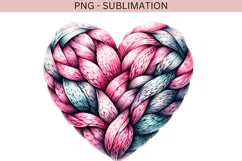 Valentine knitted heart png design for T-shirts Product Image 1
