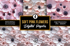 Soft Pink Flowers Digital Paper Product Image 1