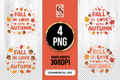 Fall In Love With Autumn Clipart Sublimation PNG Product Image 1