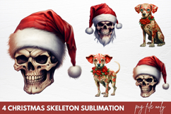 Christmas Skeleton Sublimation PNG Product Image 1