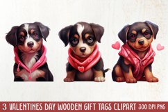Cute Valentine Dog Clipart, Valentines Day Dog Clipart Product Image 1