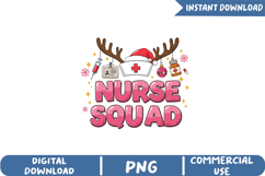 Nurse Squad Christmas Sublimation, Christmas Png Product Image 1