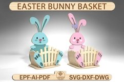 Easter Bunny Basket Design For Laser Cut Product Image 1