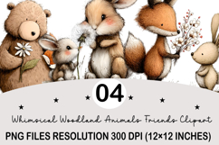 Whimsical Animals Friends Clipart Valentine's Day PNG Product Image 1