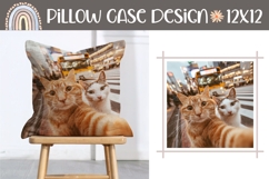 Funny Cats Pillow Sublimation, Animals Pillow Template Product Image 1