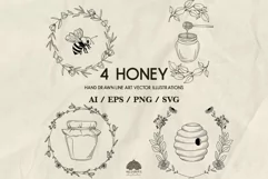 Bee and Honey Svg Png Eps Product Image 1