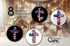 Patriotic USA flag | 8 American Round earring designs Product Image 1
