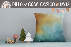 Watercolor Blue Pillow Case Design, Abstract Pillow Design Product Image 1