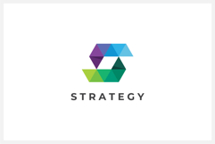 Strategy - Geometric Pixel Letter S Logo Design Vector Product Image 1