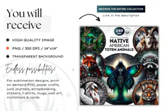 zodiac,Native American Animal totem spirit Clipart, tribal Product Image 2