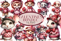 Valentines Watercolour Clipart Bundle 16 Png Product Image 1