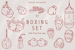 Boxing theme line art bundle EPS|PNG|SVG|JPG| fitness art Product Image 1