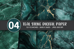 Teal Stone Digital Paper Product Image 1