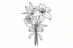 Rose Lily Svg Flower Svg Floral Bouquet Svg Product Image 7