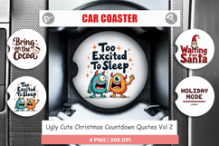 Ugly Cute Christmas Car Coaster Product Image 1
