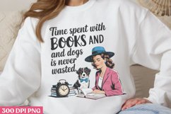 Time Spent With Books PNG, Funny Retro Girl sublimation PN Product Image 2