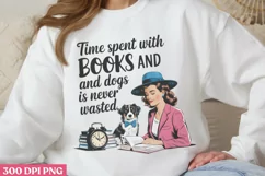 Time Spent With Books PNG, Funny Retro Girl sublimation PN Product Image 2
