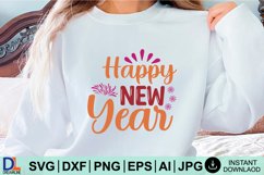 Happy New Year SVG Design, New Year SVG, New Year design Product Image 1