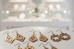 Laser Cut Earring Templates Set Wooden Jewelry Designs Dangl Product Image 2