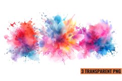 Color Splash Watercolor Clipart, Product Image 1