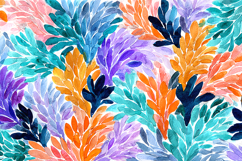 Vibrant Watercolor Leafy Floral Texture Background Product Image 1