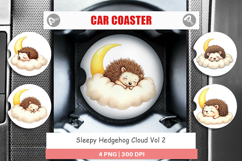 Car Coaster Sleepy Hedgehog Cloud Product Image 1