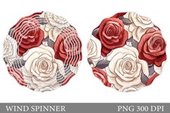 Flowers Wind Spinner Design. Rose Wind Spinner Sublimation Product Image 1