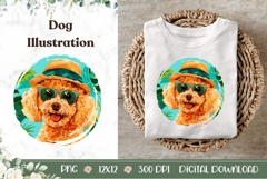 Summer Poodle Illustration, Tropical Poodle Dog Print Product Image 1